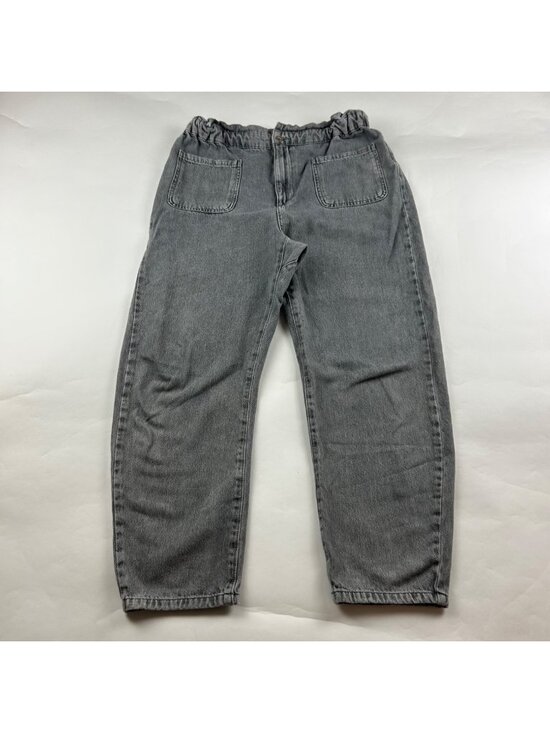 Zara Denim - Zara Washed Gray Denim High Rise Barrel Leg Jeans 10